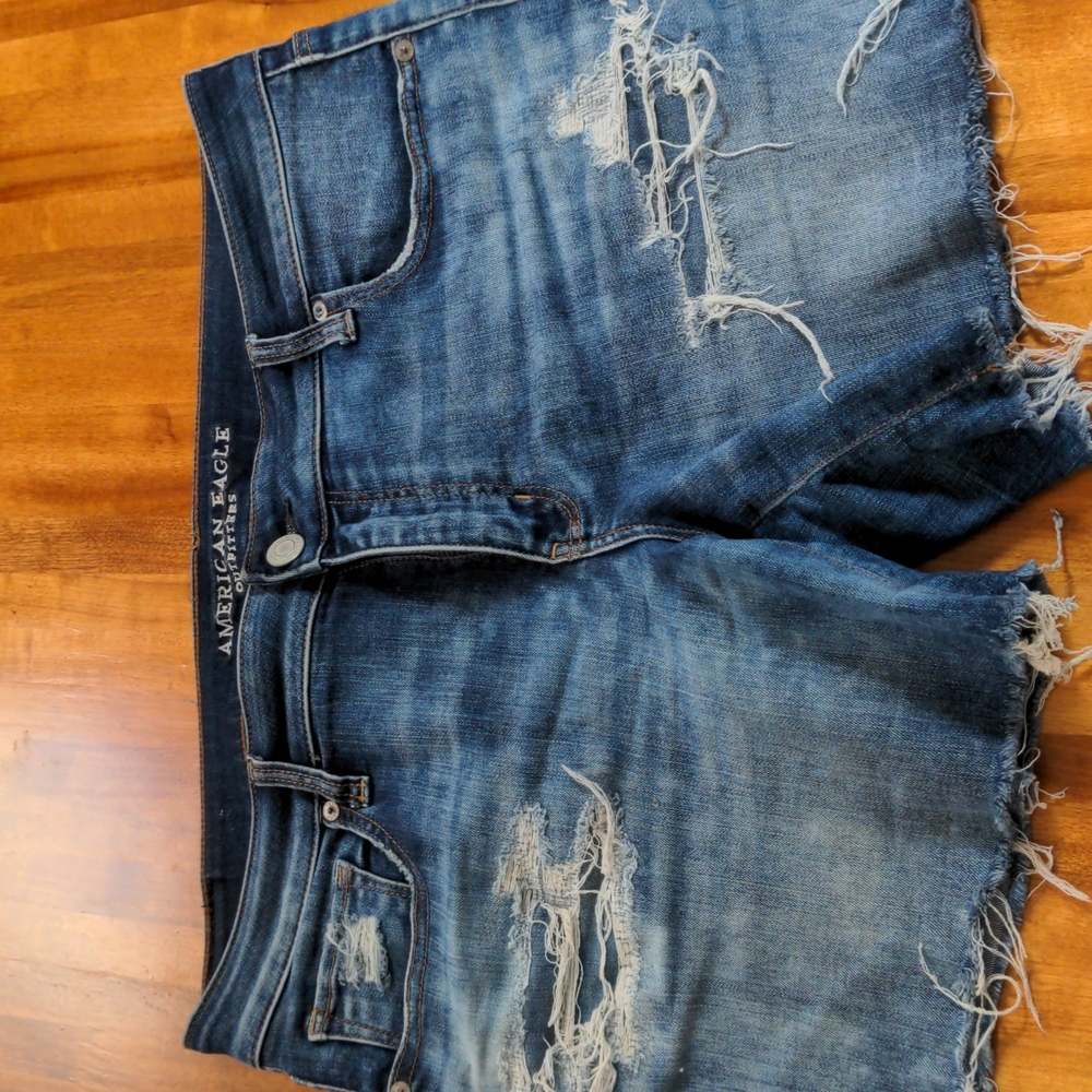 AE denim shorts